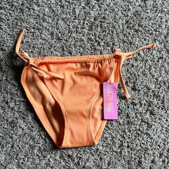 NWT! Juniors' Ninety-Nine° Tunnel Side-Tie Orange Bikini Bottoms Size Small - Picture 6 of 6